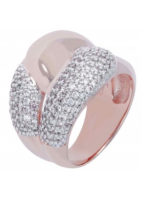 Anello intrecciato Bronzallure Altissima WSBZ00777WR con pavé chiaro