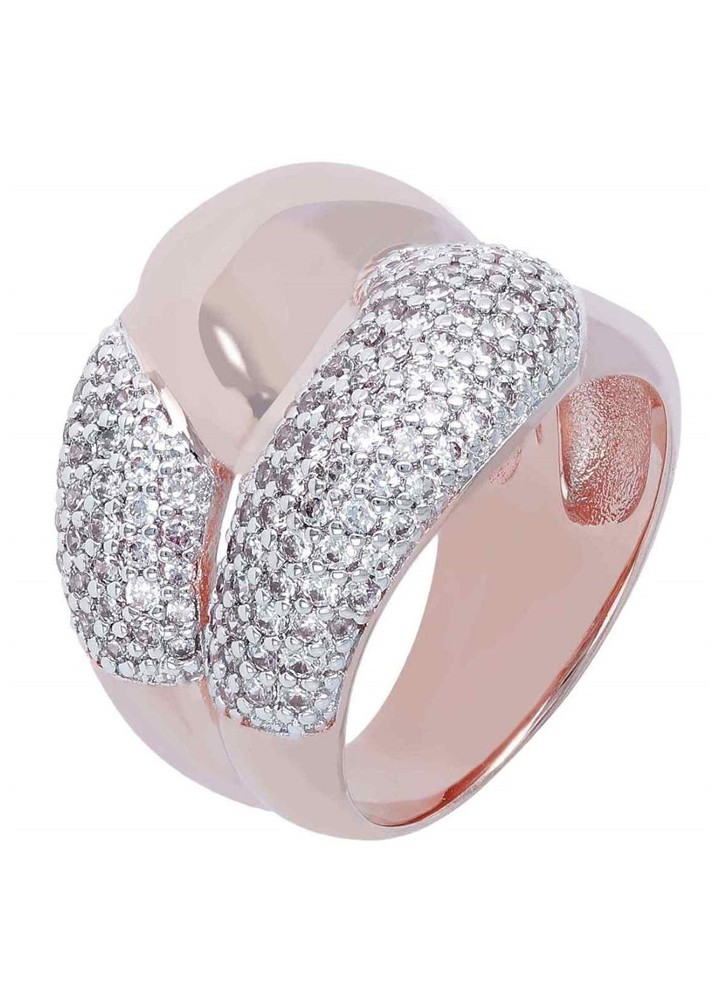 Anello intrecciato Bronzallure Altissima WSBZ00777WR con pavé chiaro