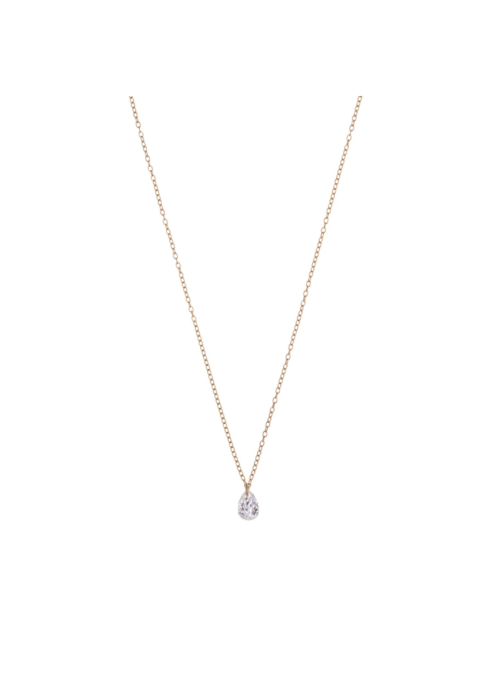 Collana Alisia Clémence dorata con zircone a goccia AL4832