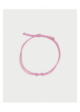 Bracciale Rue des Mille Charm Bar Soft Cord con cordino rosa pastello