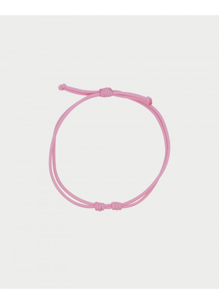 Bracciale Rue des Mille Charm Bar Soft Cord con cordino rosa pastello