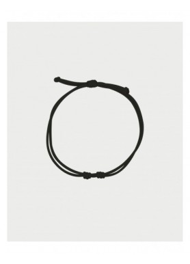 Bracciale Rue des Mille Charm Bar Soft Cord con cordino nero