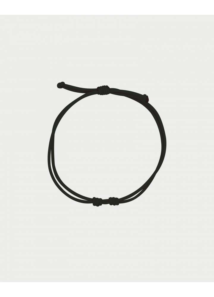 Bracciale Rue des Mille Charm Bar Soft Cord con cordino nero