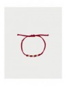 Bracciale Rue des Mille Charm Bar Soft Cord burgundy con rondelle dorate