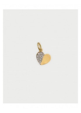 Charm Cuore Rue des Mille CharmBar dorato con zirconi, CB-LCN 01.