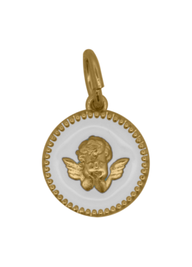 Charm Rue des Mille CharmBar Medaglia Angelo bianca e dorata — CB-LCN 100