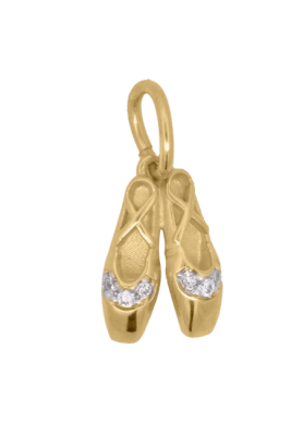 Charm Rue des Mille CharmBar Ballerina Shoes dorato con zirconi — CB-LCN 104