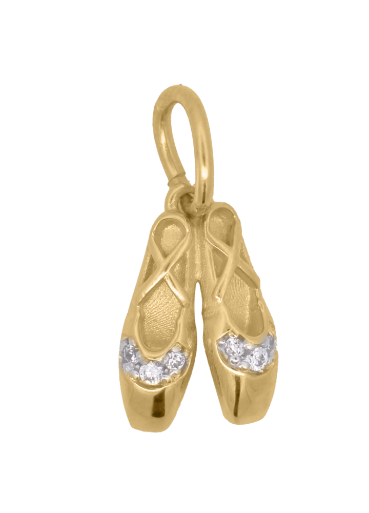 Charm Rue des Mille CharmBar Ballerina Shoes dorato con zirconi — CB-LCN 104