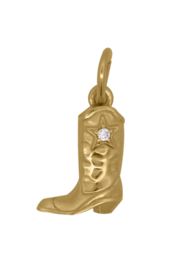Charm Rue des Mille CharmBar Cowgirl Boot dorato con zircone — CB-LCN 105