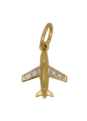 Charm Rue des Mille CharmBar Aereo dorato con zirconi — CB-LCN 107