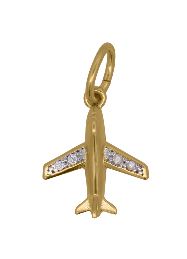 Charm Rue des Mille CharmBar Aereo dorato con zirconi — CB-LCN 107