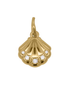 Charm Rue des Mille CharmBar Conchiglia dorata con zirconi — CB-LCN 108