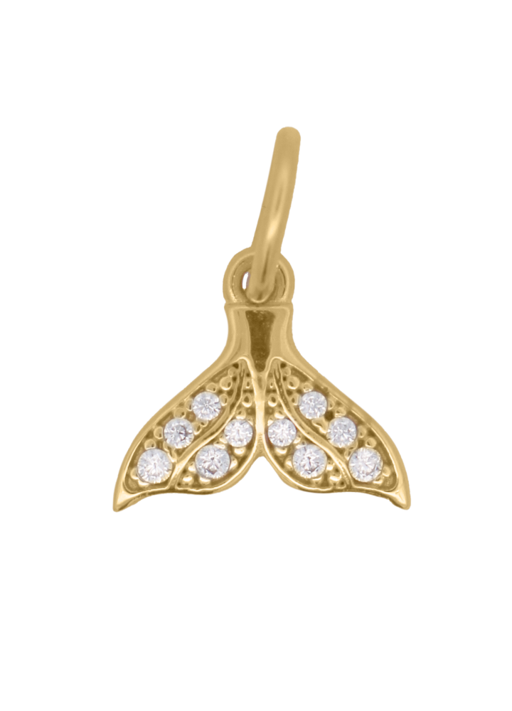 Charm Rue des Mille CharmBar Coda di Sirena dorata con zirconi — CB-LCN 109