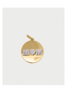 Charm Rue des Mille CharmBar Medaglia Circle XL MOM dorata con zirconi — CB-LCN 115
