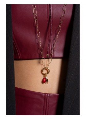 Charm Rue des Mille CharmBar Bamboo Corallo Drop, CB-LCN 54. Esempio di abbinamento: basi e altri gioielli non inclusi.