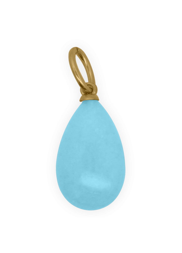 Charm Rue des Mille CharmBar Goccia Giada Sky azzurra e dorata — CB-LCN 68