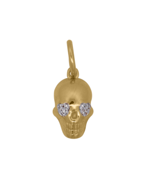 Charm Rue des Mille CharmBar Teschio Skully dorato con zirconi — CB-LCN 69