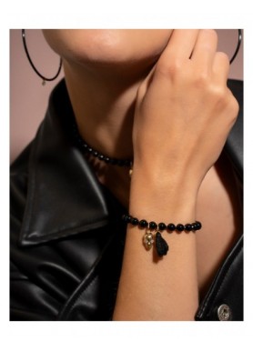 Charm Rue des Mille CharmBar Teschio Skully dorato con zirconi — esempio di abbinamento; gli altri gioielli sono esclusi