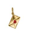 Charm Rue des Mille CharmBar Lettera Envelope dorata con cuore rosso — CB-LCN 72
