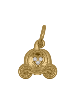 Charm Rue des Mille CharmBar Carrozza dorata con zirconi — CB-LCN 75