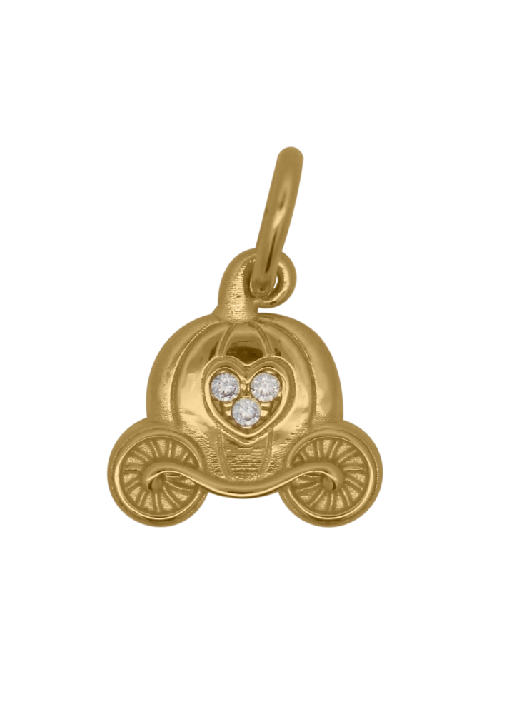 Charm Rue des Mille CharmBar Carrozza dorata con zirconi — CB-LCN 75