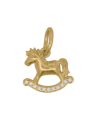 Charm Rue des Mille CharmBar Cavallo a dondolo dorato con zirconi — CB-LCN 77