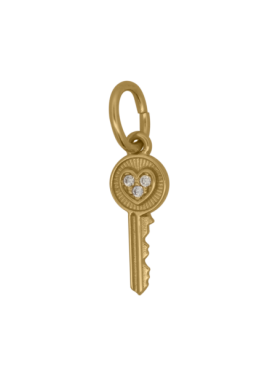 Charm Rue des Mille CharmBar Chiave dorata con zirconi — CB-LCN 78