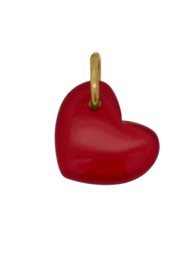 Charm dorato Rue des Mille CharmBar con cuore in cristallo rosso — CB-LCN 86