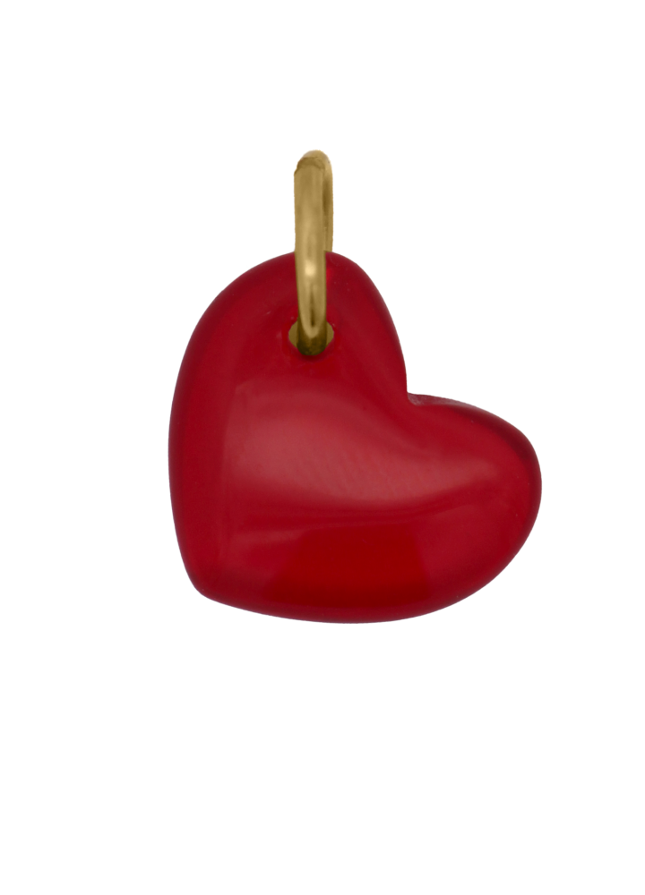 Charm dorato Rue des Mille CharmBar con cuore in cristallo rosso — CB-LCN 86