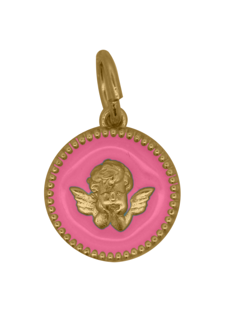 Charm Rue des Mille CharmBar Medaglia Angelo rosa — CB-LCN 98