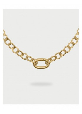 Collana Rue des Mille Charm Bar Rolò Chain dorata con ovale