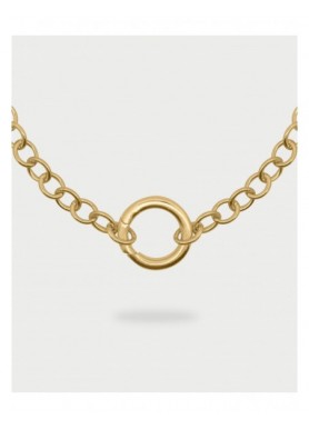 Collana Rue des Mille Charm Bar Rolò Chain dorata con cerchio