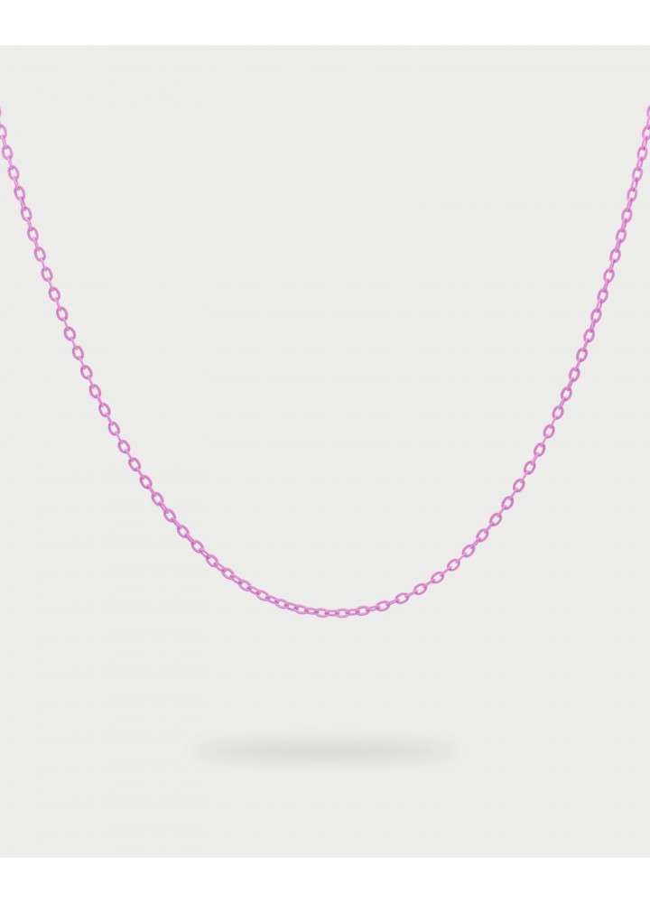 Collana Rue des Mille Charm Bar Chain smaltata rosa