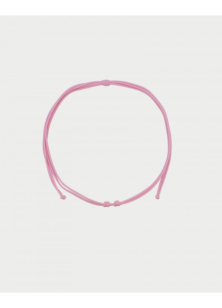 Girocollo Rue des Mille Charm Bar Soft Cord con cordino rosa pastello
