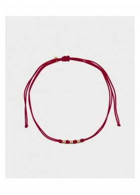 Girocollo Rue des Mille Charm Bar Soft Cord burgundy con rondelle dorate