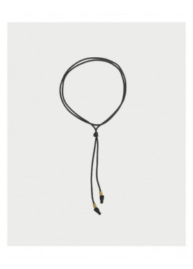 Collana Rue des Mille Charm Bar Soft Cord Cravatta con cordino nero