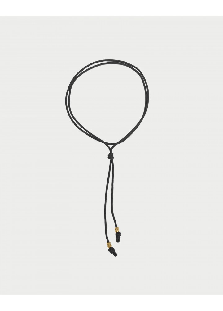 Collana Rue des Mille Charm Bar Soft Cord Cravatta con cordino nero