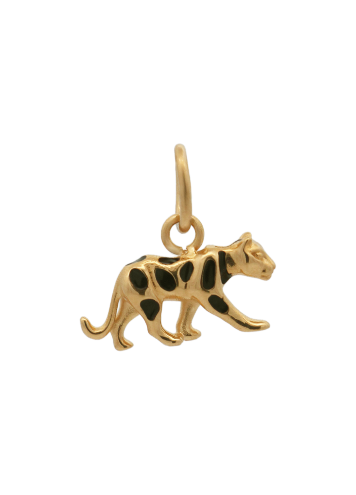 Charm Rue des Mille CharmBar Leopardo dorato smaltato — CB-LCN 119