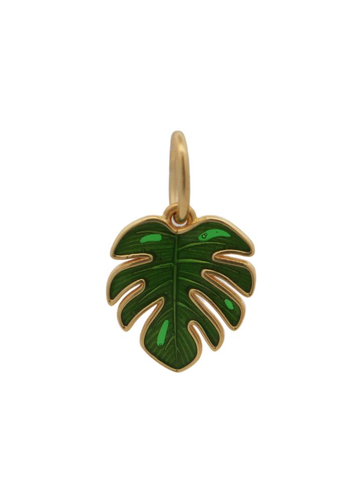 Charm Rue des Mille CharmBar Foglia tropicale dorata smaltata — CB-LCN 124