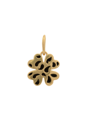 Charm Rue des Mille CharmBar Quadrifoglio Wild dorato leopardato nero — CB-LCN 126