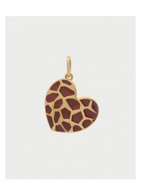 Charm Rue des Mille CharmBar Cuore Wild XL dorato giraffato marrone — CB-LCN 128