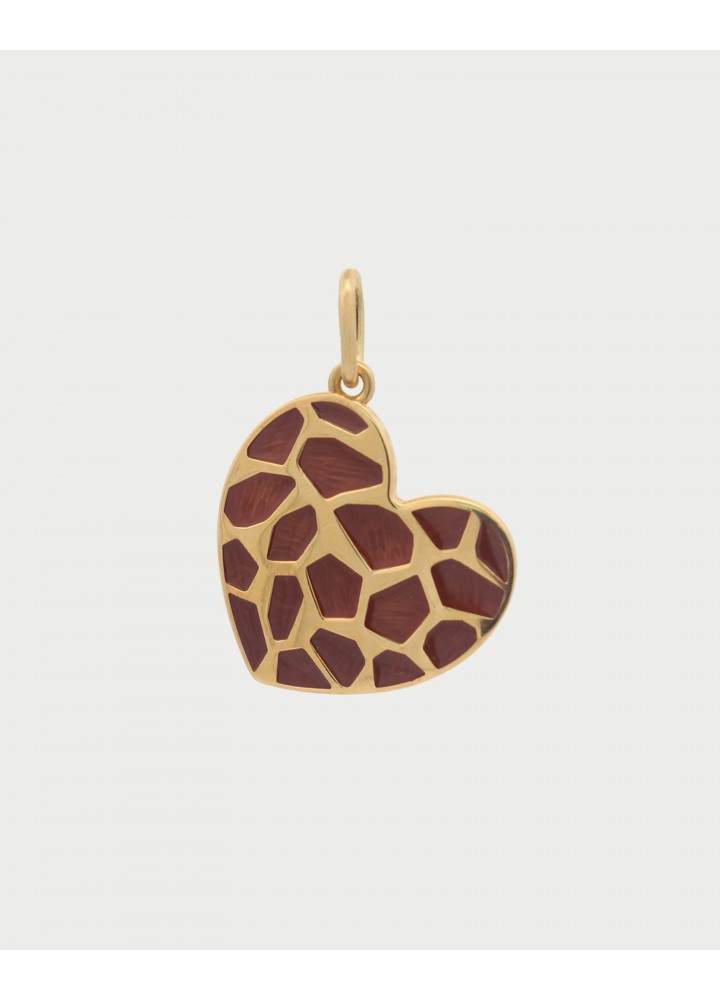 Charm Rue des Mille CharmBar Cuore Wild XL dorato giraffato marrone — CB-LCN 128
