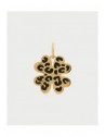 Charm Rue des Mille CharmBar Quadrifoglio Wild XL dorato leopardato nero — CB-LCN 129