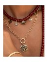 Charm Rue des Mille CharmBar Quadrifoglio Wild XL dorato leopardato nero — esempio di abbinamento; altri gioielli esclusi