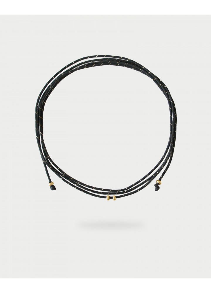 Collana Rue des Mille Charm Bar No Closure con cordino nero