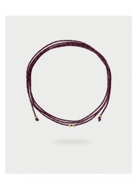 Collana Rue des Mille Charm Bar No Closure con cordino burgundy