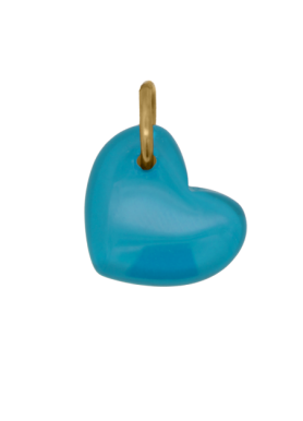Charm dorato Rue des Mille CharmBar con cuore in cristallo celeste — CB-LCN 84