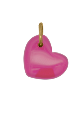 Charm dorato Rue des Mille CharmBar con cuore in cristallo rosa — CB-LCN 85