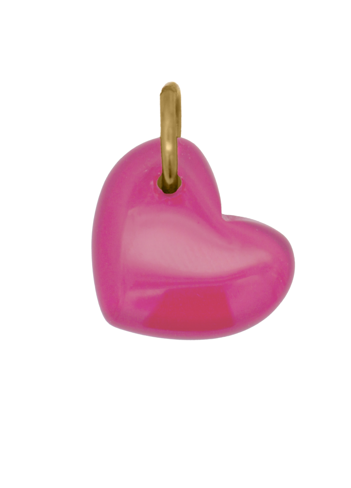 Charm dorato Rue des Mille CharmBar con cuore in cristallo rosa — CB-LCN 85
