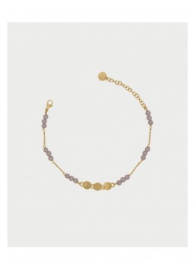 Bracciale Rue des Mille Gipsy Chic fumé e dorato con zirconi Milky e medaglie
